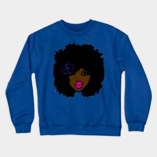 BrownSkin Curly Afro Natural Hair💋💋 PinkLips TShirt Crewneck Sweatshirt